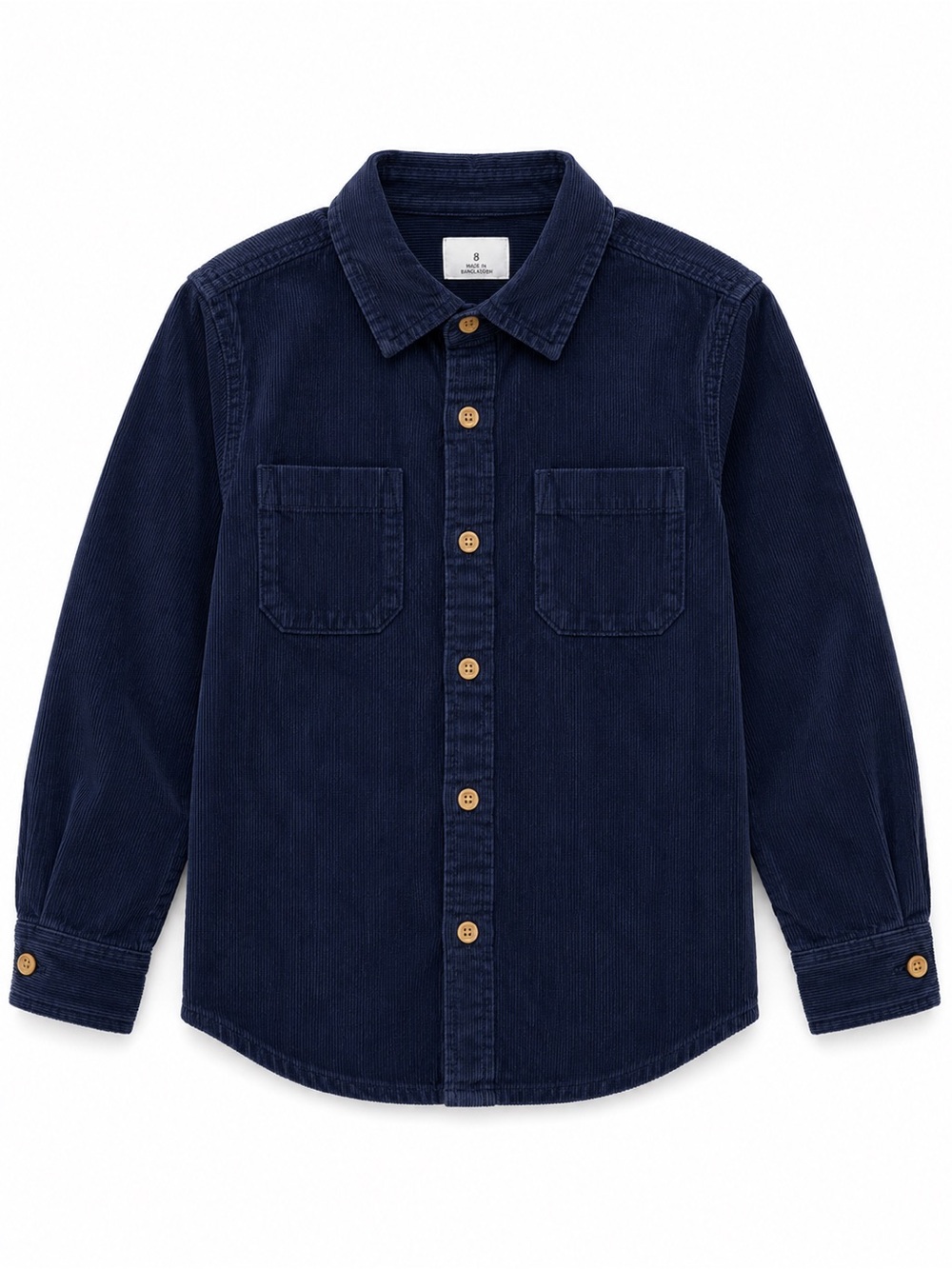 Zara Kids Corduroy Button Down Shirt, navy